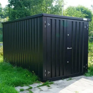 Schwarzer Container 5 x 2 Meter – Doppeltür an der kurzen Seite