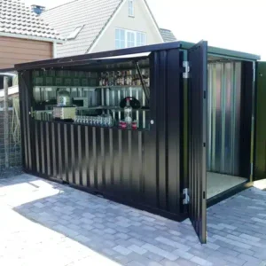 Faltbarer Container 4 × 2 Meter schwarz RAL 9005