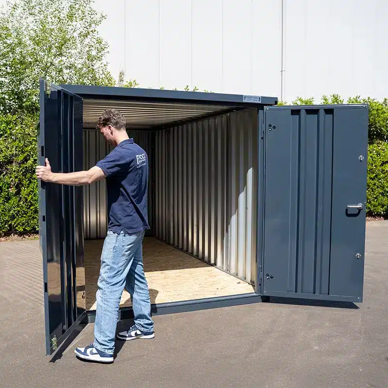 Container 4 x 2 Meter RAL 7016 – Doppeltür an der kurzen Seite – Bild 2