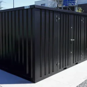 Schwarzer Container 4 x 2 Meter – Doppeltür an der Längsseite