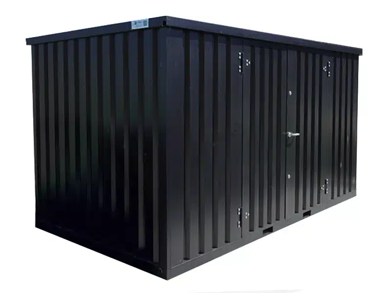 Schwarzer Container 4 x 2 Meter – Doppeltür an der Längsseite – Bild 5