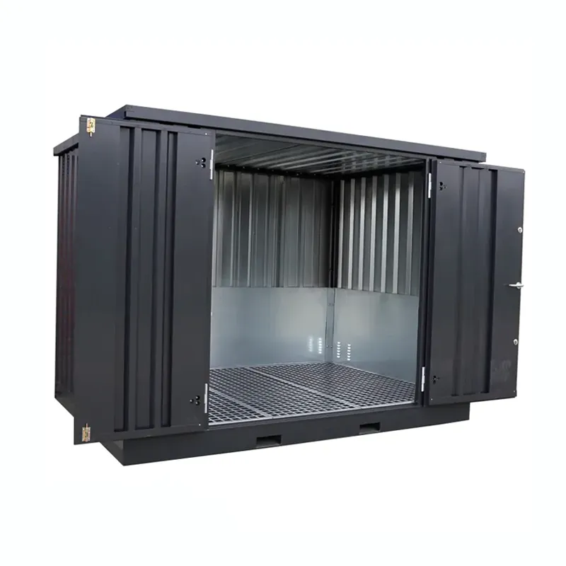 Gefahrstoffcontainer mit Auffangwanne von Bauwagen Services